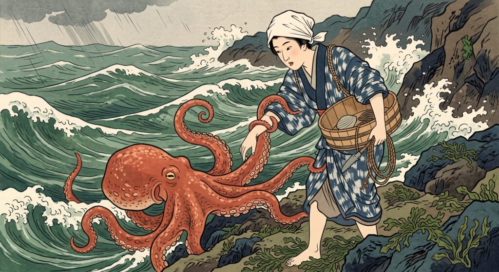 鉄棒ぬらぬらとタコ